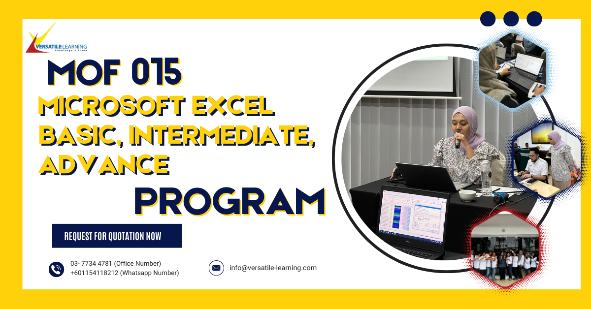 MOF 015 – Microsoft Excel (Basic, Intermediate, Advance)